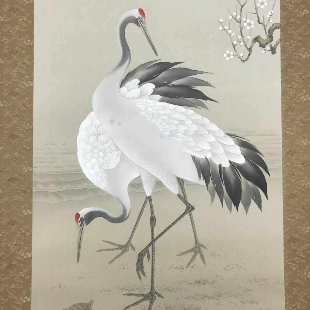 真作】土佐光貞/高砂松竹梅鶴亀図/祝事掛/三幅対/掛軸☆宝船☆Y-811JM