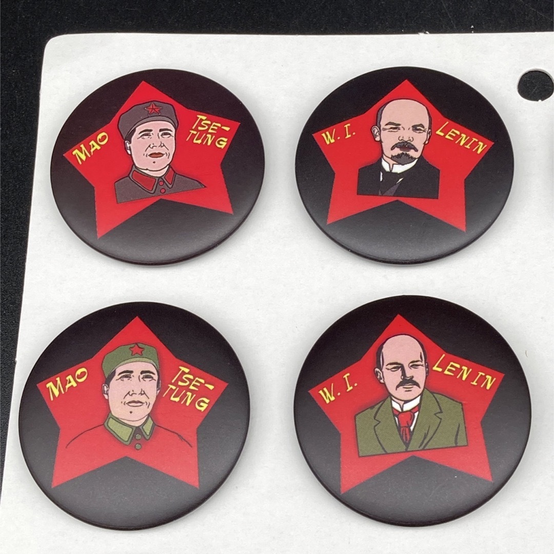 ☆思想的繋がり？☆赤い星歴史的人物5種類プラバッジセット大☆送料