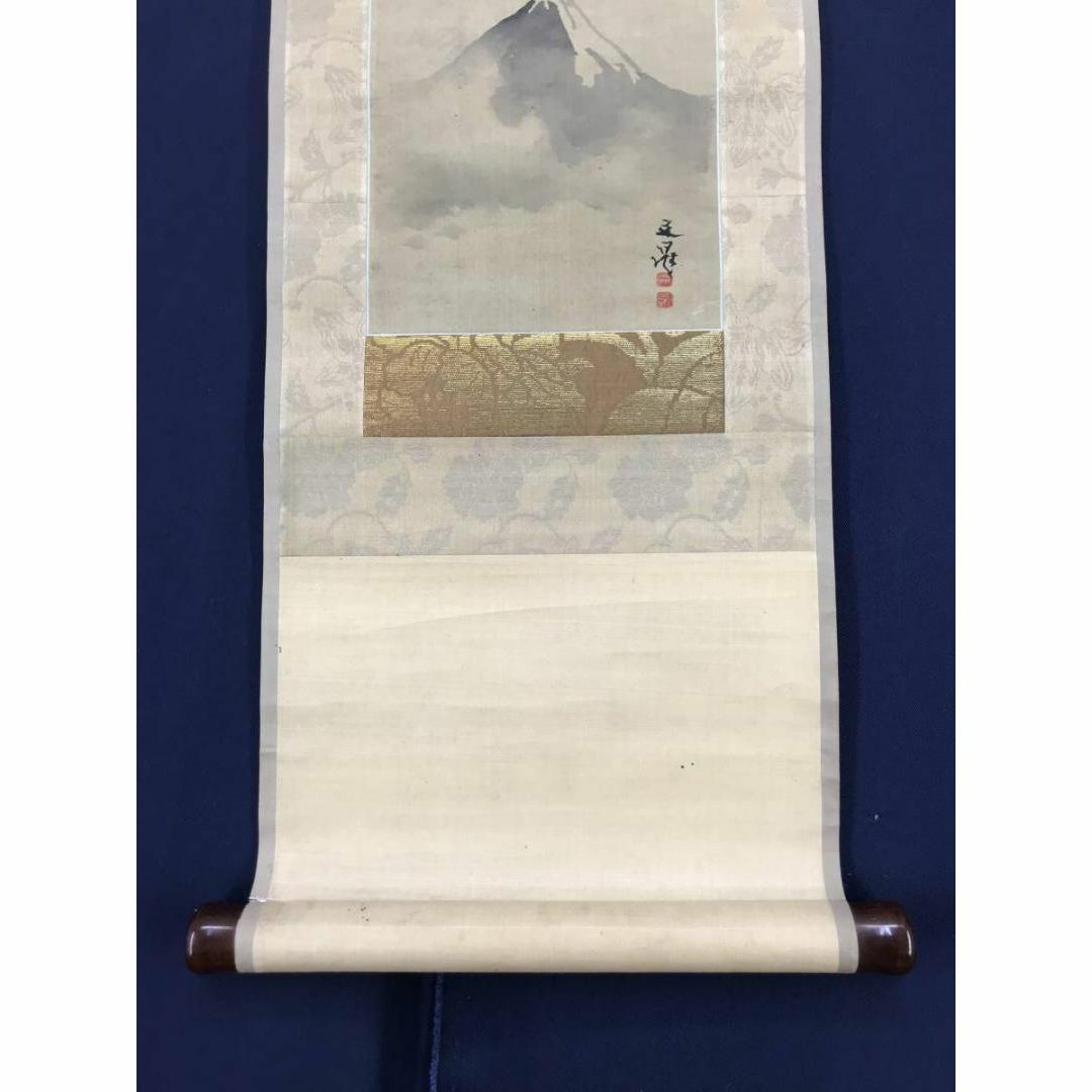 ♥【模写】掛軸谷文晁東海望岳図識箱付富士山掛け軸骨董品