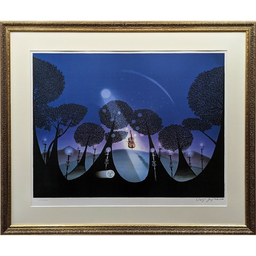 空崎ヒナ 額装イラスト「陽ひらく彼女たちの小夜曲」(オーロラ加工) +