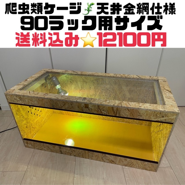 爬虫類ケージ 90×45×45㎝ 全コーキング 爬虫類ケージ 90×45×45㎝ 配線