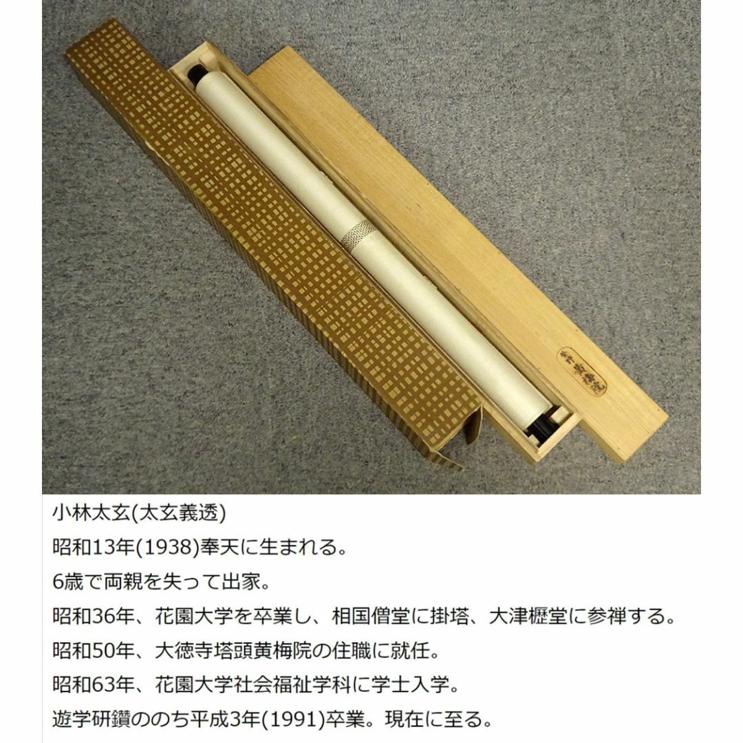 掛け軸 黄梅院 小林太玄作「明歴々露堂々」共箱 禅語 茶掛け 茶道具