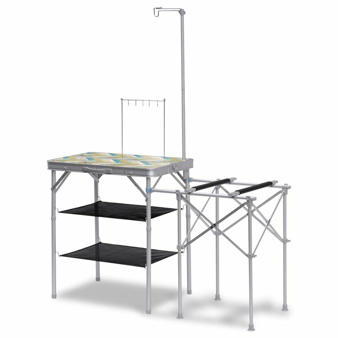 FIELDOOR アウトドア キッチンテーブル キャンプ用 オールインワン