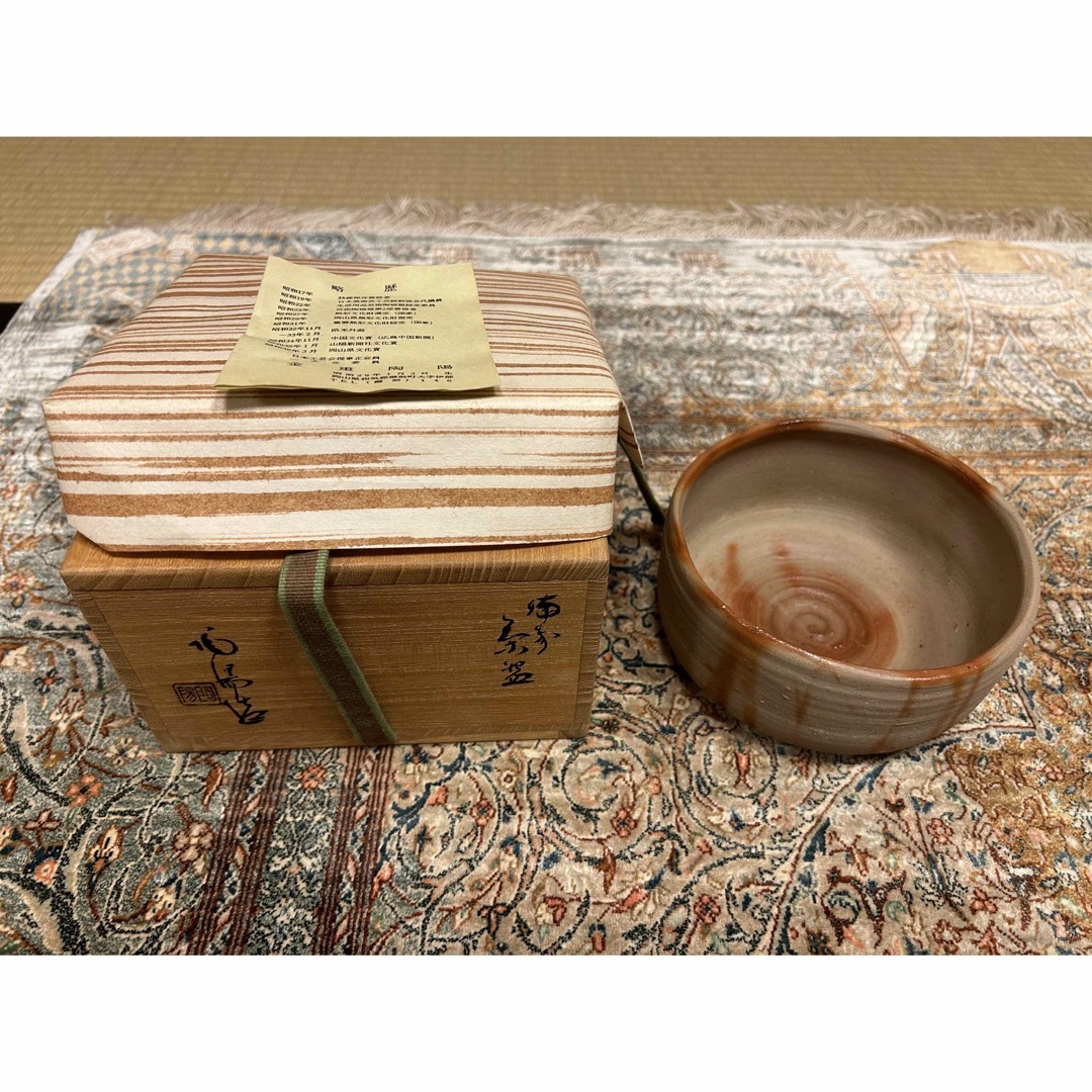 Gojyo 九谷焼 陶山 赤絵金彩花文鉢 仕覆・時代箱付 U R5654 Gojyo