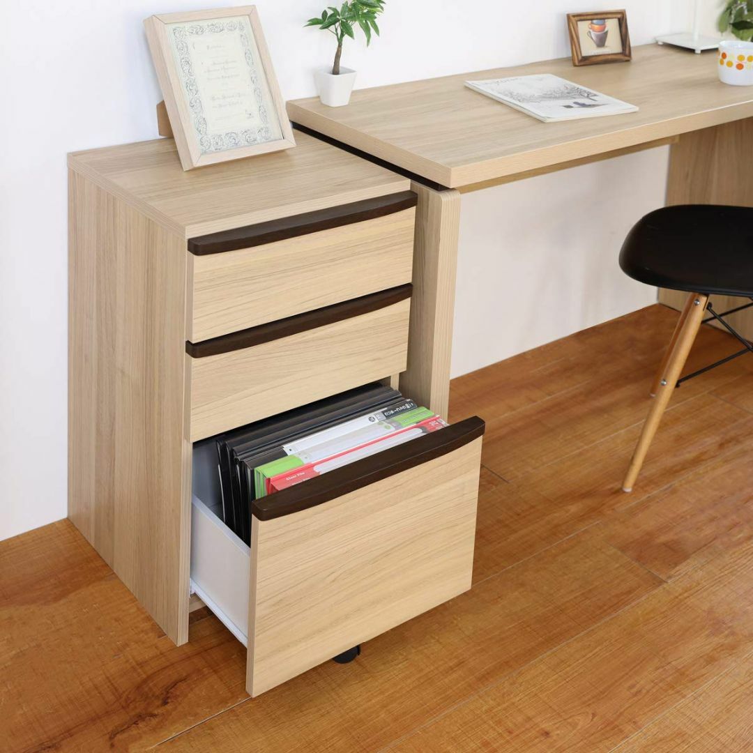 木製デスク 引き出しにハート型切り抜き 木製デスク 引き出しにハート