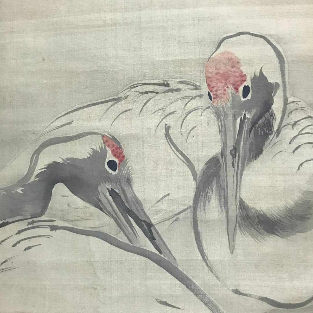 谷文晁/双鶴画賛/鶴図/ツル図/掛軸☆宝船☆AC-760の通販 by 掛軸✩宝船