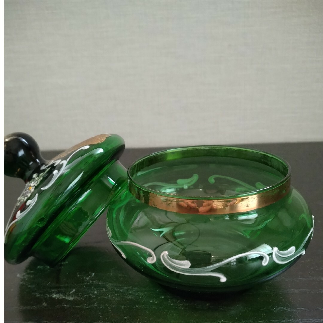 ボヘミアガラス キャンディポットの通販 by とことこ's shop｜ラクマ