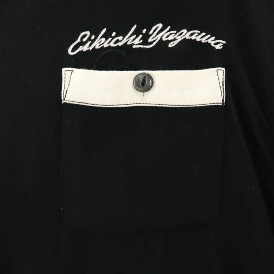 矢沢永吉 日本製 オープンカラー 半袖 シャツ L ブラック系 E.YAZAWA