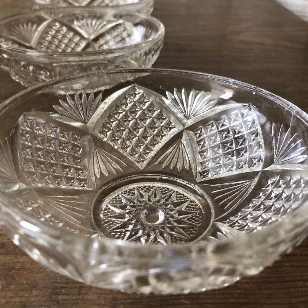 ヴィンテージ レトロ 小振り かき氷 ガラス器 ガラスカップ 5客セット