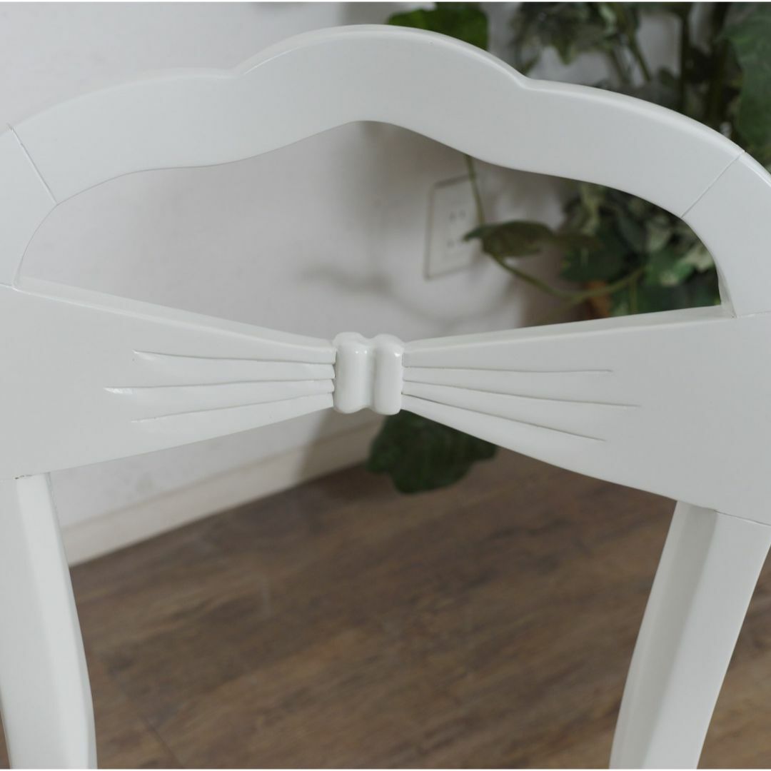 アウトレット ヨーロピアン調 白家具 チェアー リボンデザイン