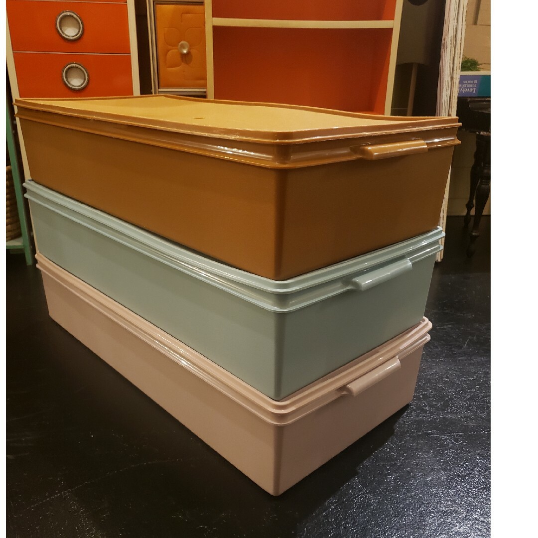 タッパーウェア ロングスーパーケース2点 キャスターパレット