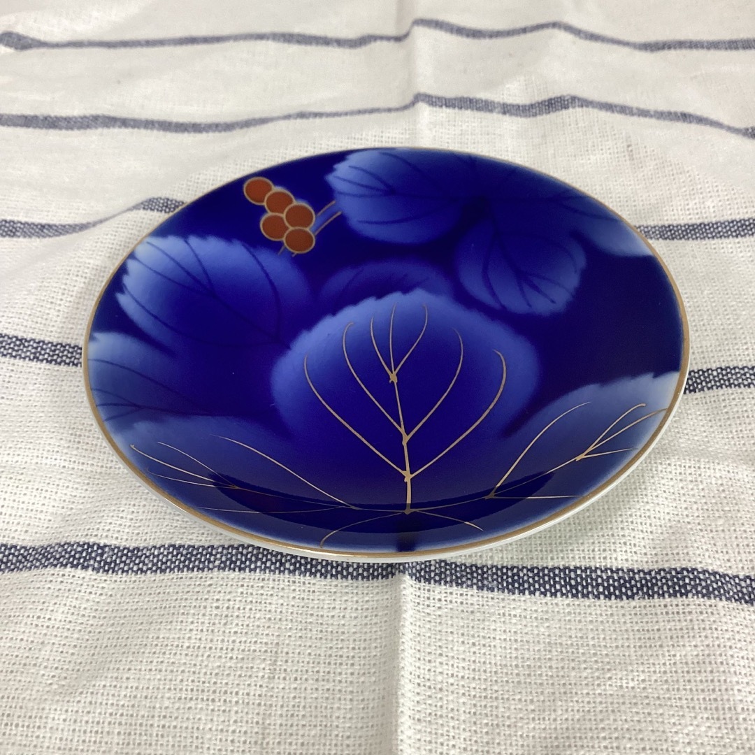 1697 深川製磁 果実文 中皿 9客 15cm 金彩 1697 深川製磁 果実文 中皿