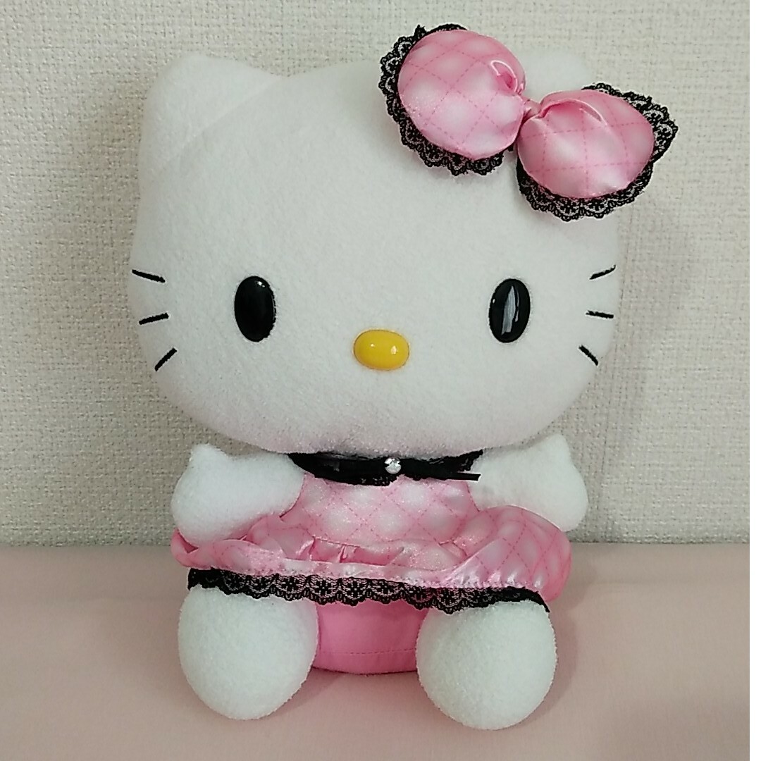 希少レトロ ハローキティ ぬいぐるみ リボン付き タグ付き サンリオ