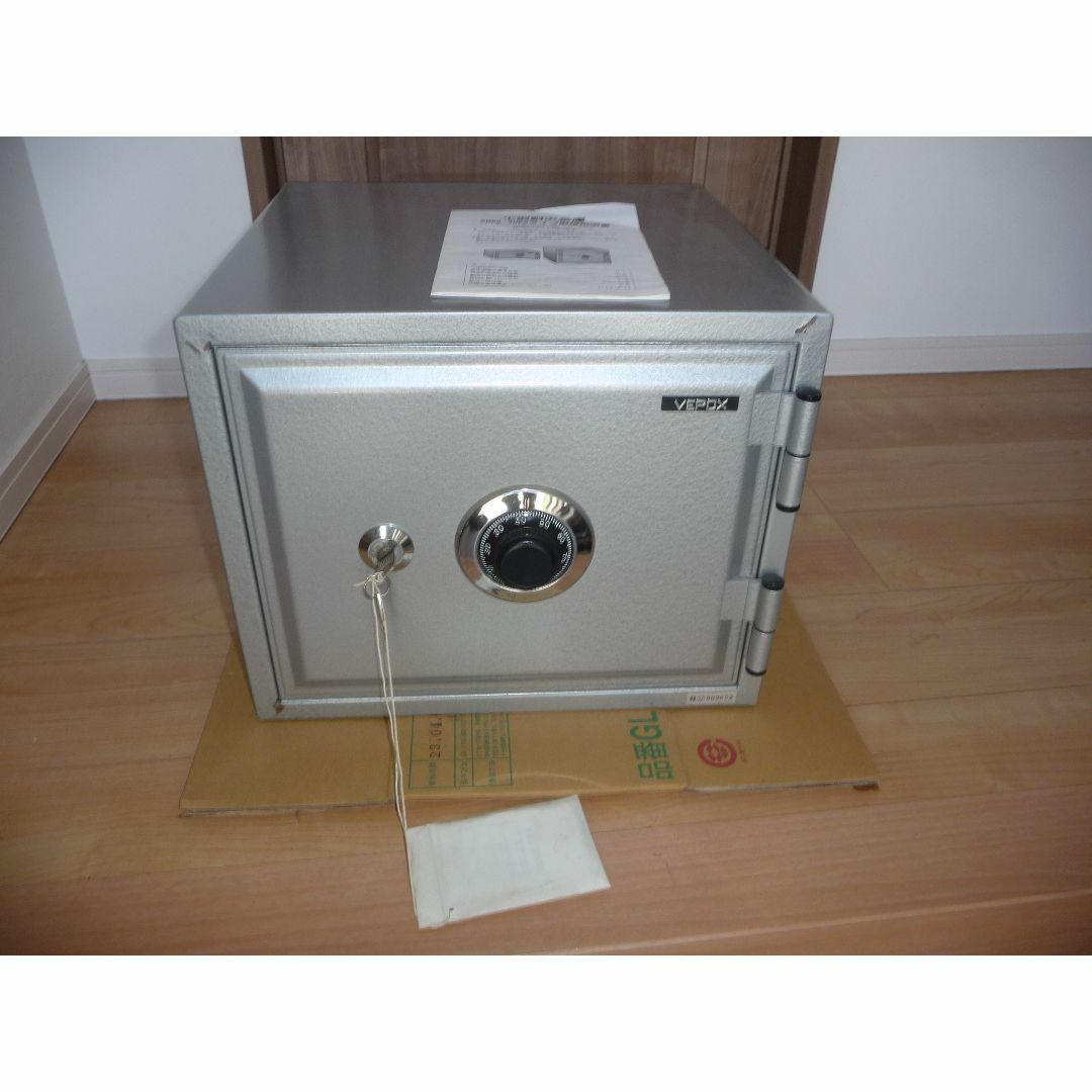 VEPOX ダイヤル式金庫 グレー 金庫 VEPOX ダイヤル式 鍵付き 耐火金庫
