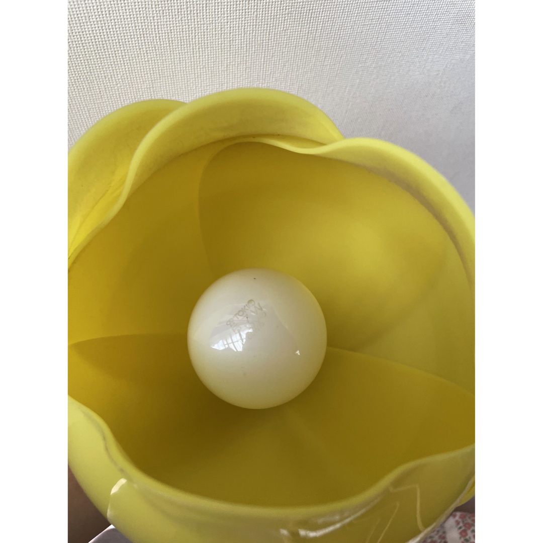 昭和レトロ 吊り下げ照明 黄色チューリップ型ペンダントライト