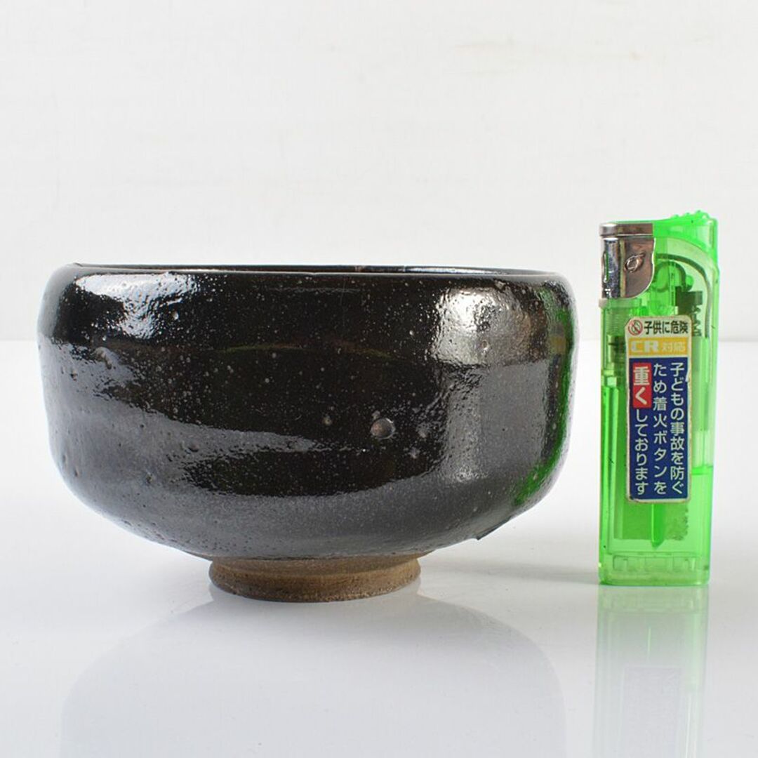 茶道具 楽吉左衛門 黒楽平茶碗 時代箱 V R6274 ショップ