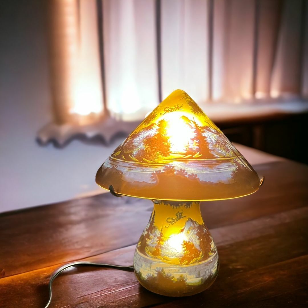 ◇証明書付◇EmileGalleエミールガレランプ カメオ彫 高さ25cm ◇証明