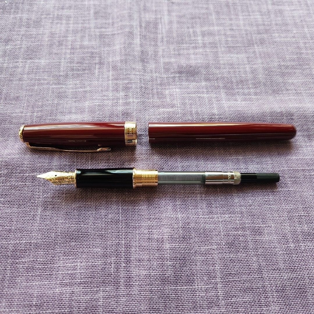 未使用品】パーカー 万年筆 ソネット 18K 旧モデル ボルドー 箱 入り