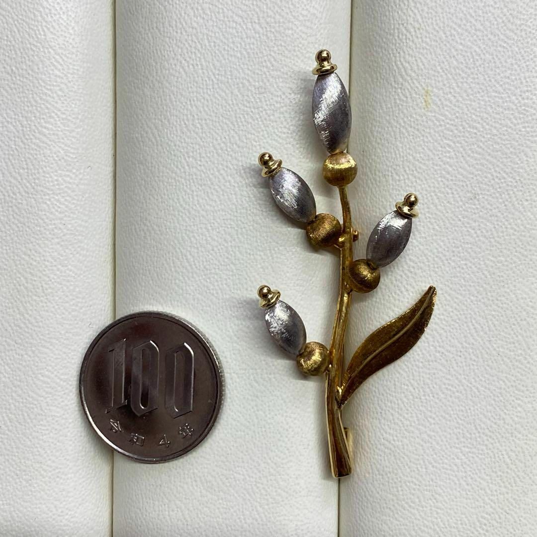 K18・K18WG ブローチ イタリア製 18金 イエローゴールド おしゃれの