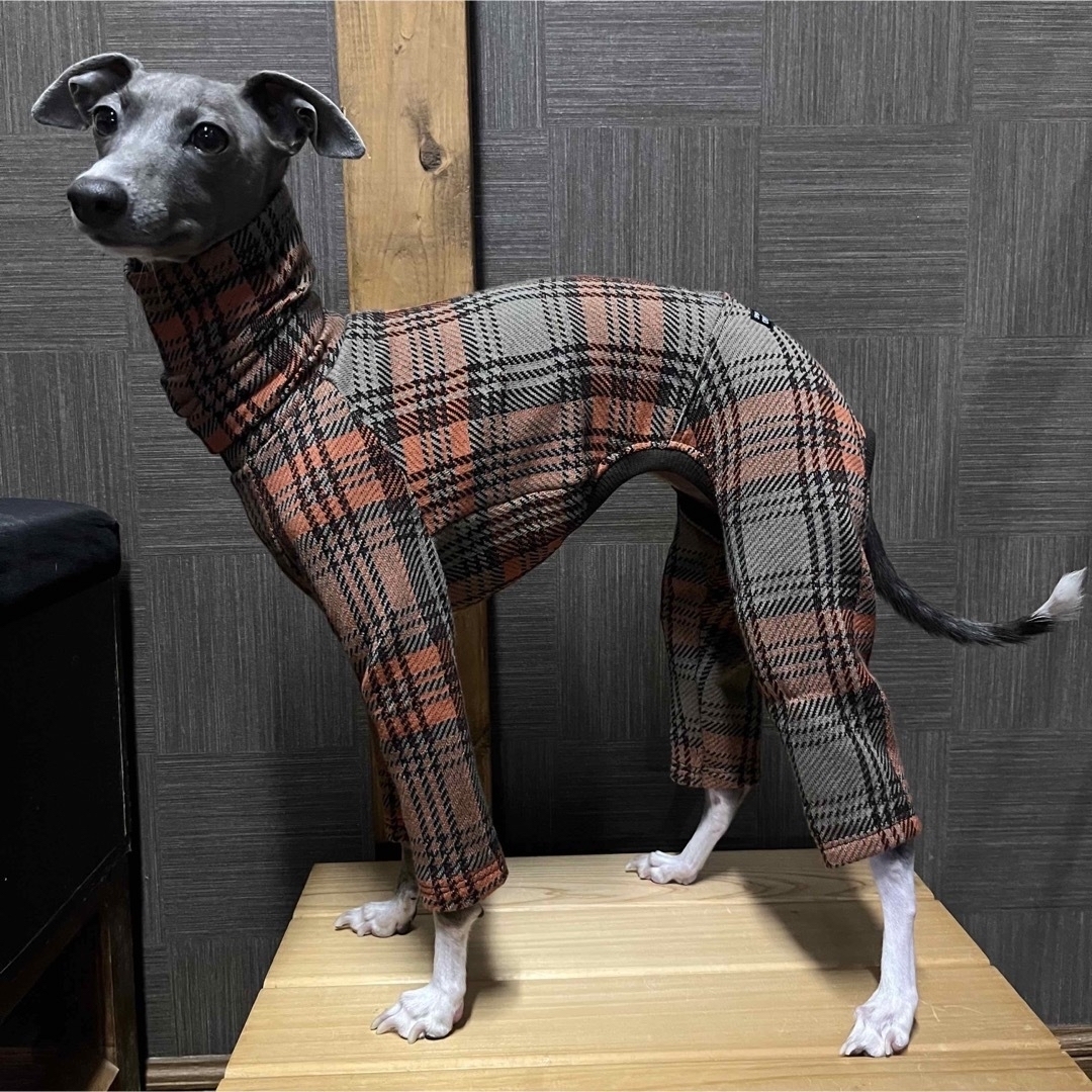 チェック柄のロンパース イタグレ服 犬服 ハンドメイド 【公式通販】