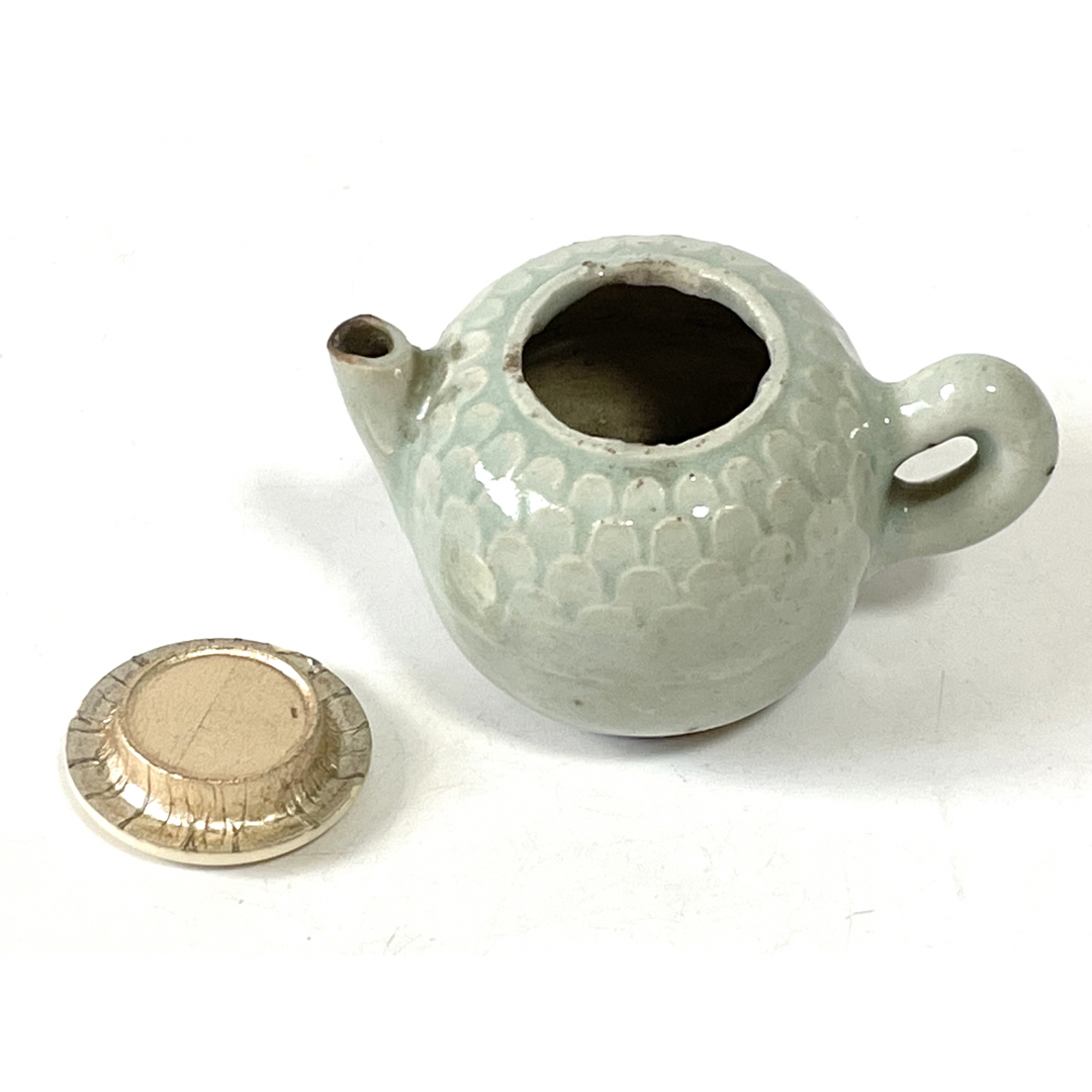 中国 古渡青花花文 筆洗 茶こぼし C R7081E 中国 古渡青花花文 筆洗 茶