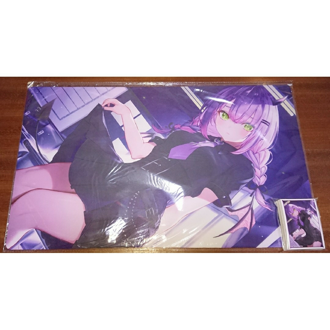 ホロライブ 常闇トワ チェキ風 B スリーブ プレイマット セット shir