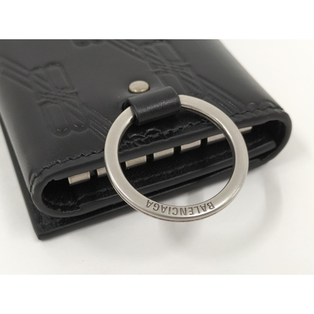美品】バレンシアガ キーケース 6連 レザー BB柄 ゴールドロゴ