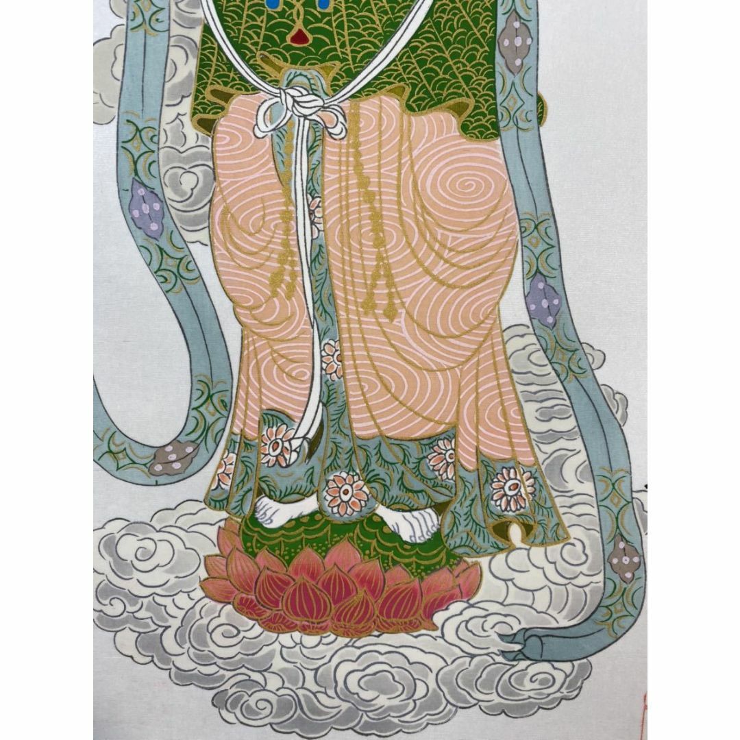 掛軸『西国三十三ヶ所観音霊場集印軸 観音菩薩像』絹本 共箱付 掛け軸