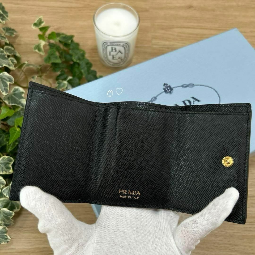 PRADA - PRADAプラダ サフィアーノレザー三つ折り財布コンパクトミニ