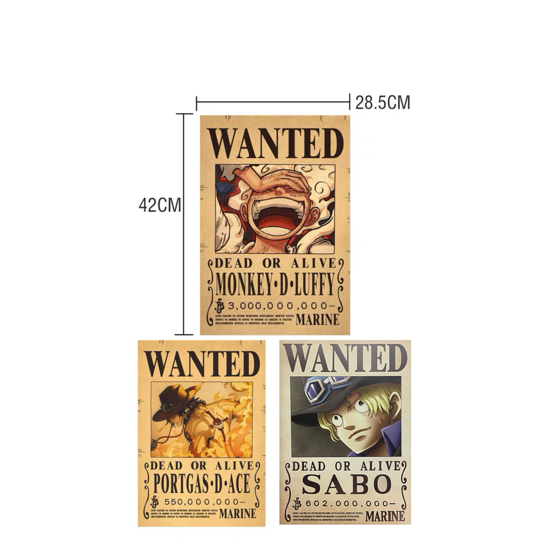 ONEPIECE ワンピース 手配書 ポスター 3枚セット ルフィ エース サボの