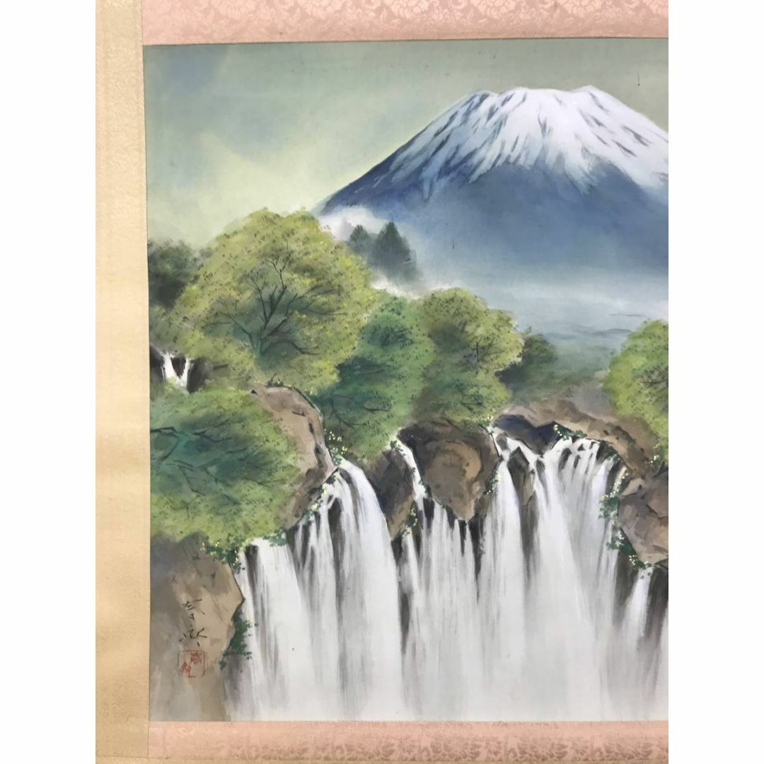 真作/河野秋邨/雲上富峰図/富士山水図/桐共箱付/