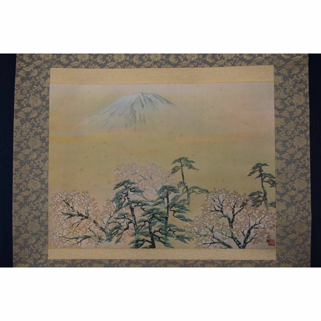 複製/横山大観/文鳥図/木版画工芸/布袋屋掛軸HB-198 複製/横山大観