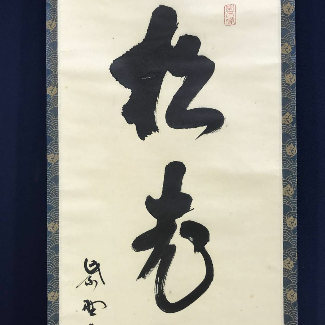 4100 紫野洞雲 「青山緑水」 共箱 肉筆 紙本 掛軸 臨済宗 大徳寺