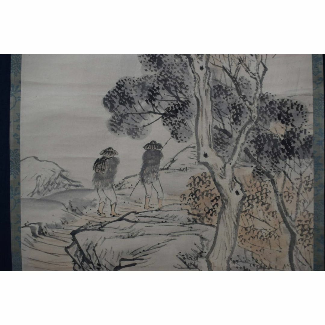 真作/横山清暉/秋景帰漁図/秋雨人物図/秋景山水図/掛軸