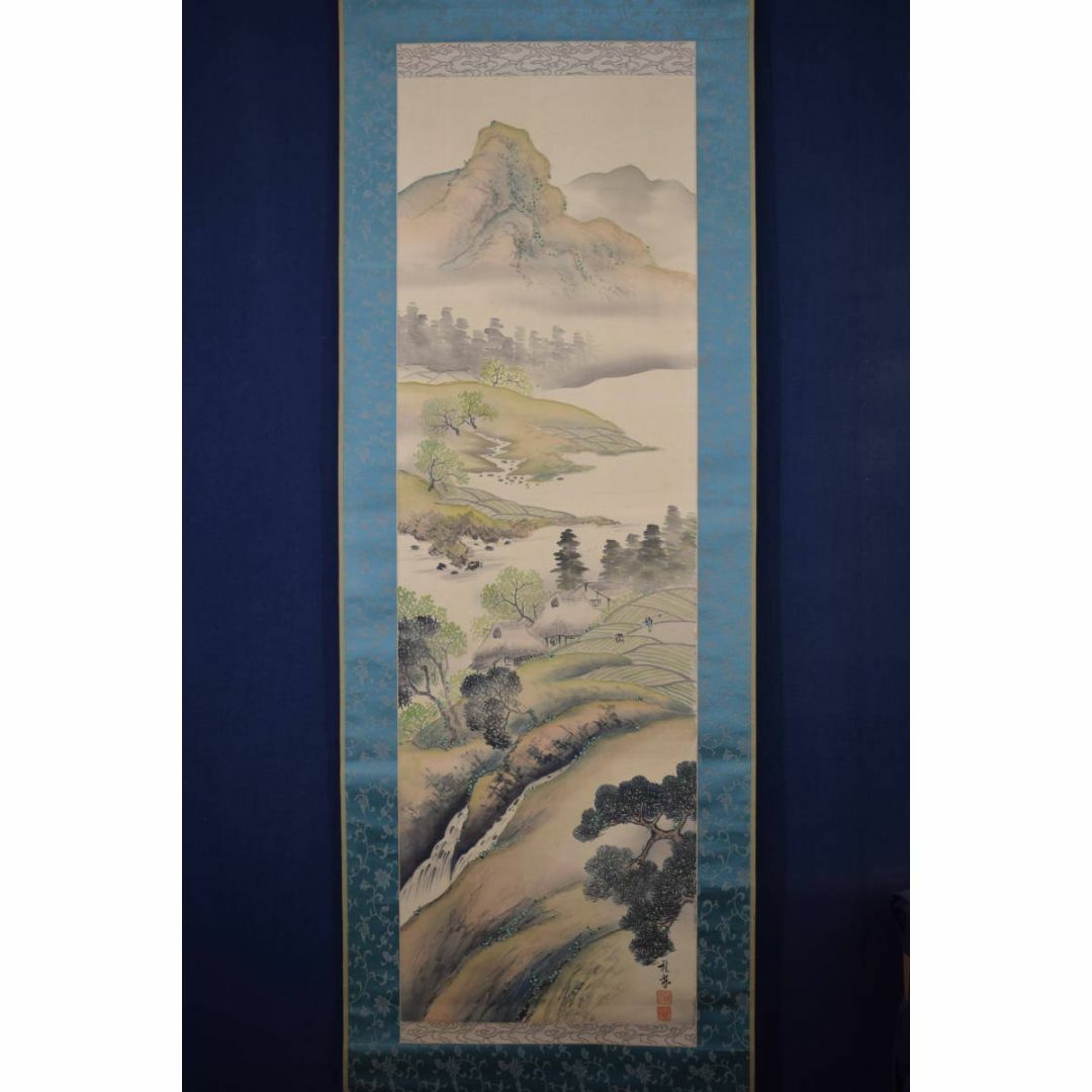 模写/王石谷（王）/山水画賛/布袋屋掛軸HC-820