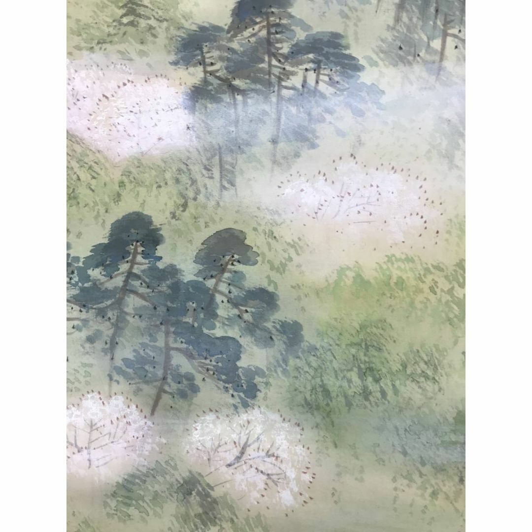 真作/海雪/昭和年代の日本画家/嵐山山水図/嵐峡図/掛軸