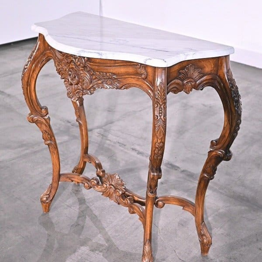 イタリア製クラシカル家具 ERCOLANO 象嵌装飾 猫足 サイドテーブル