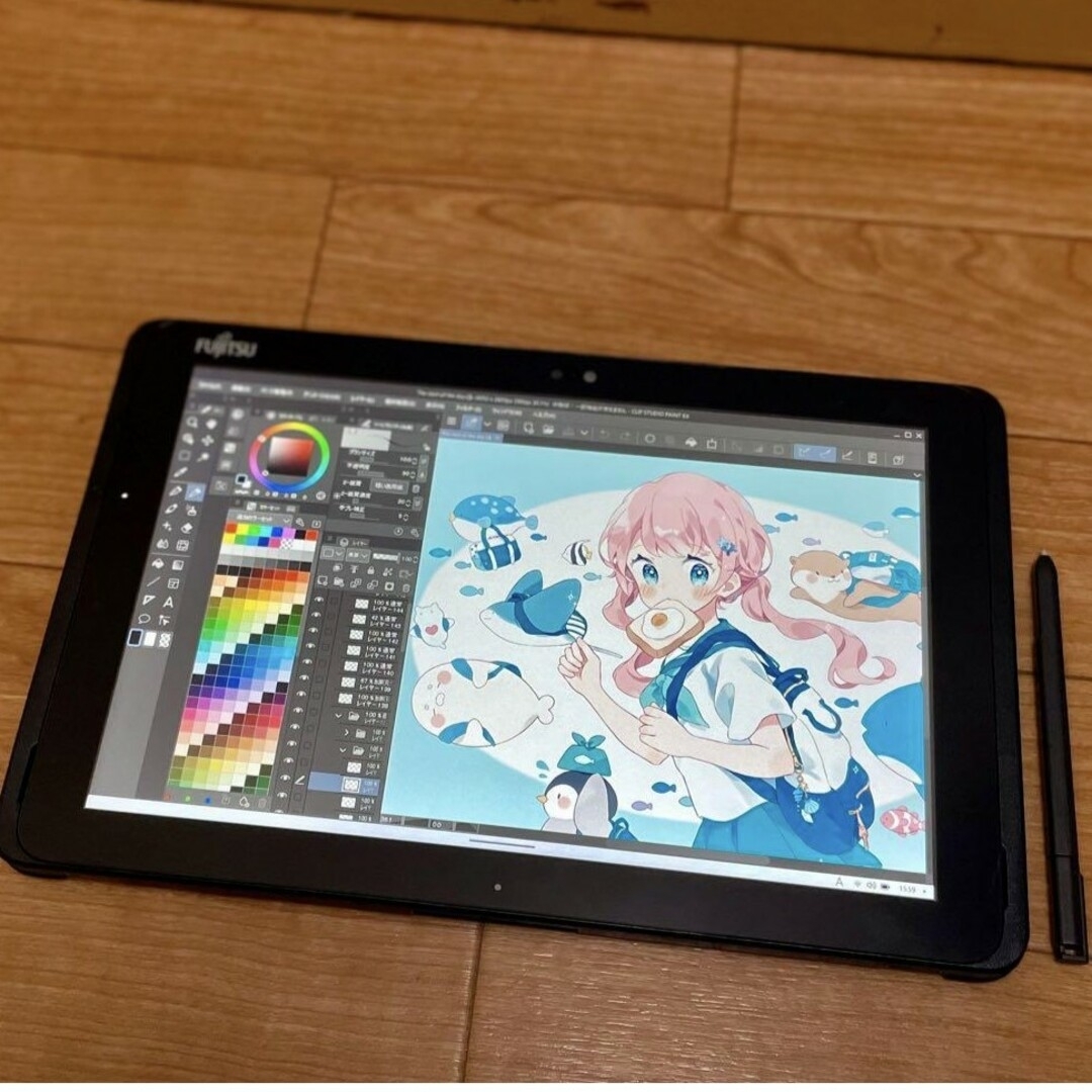○富士通 ワコム 大画面13.3型 筆圧4,096段階 薄型 お絵描きタブレット