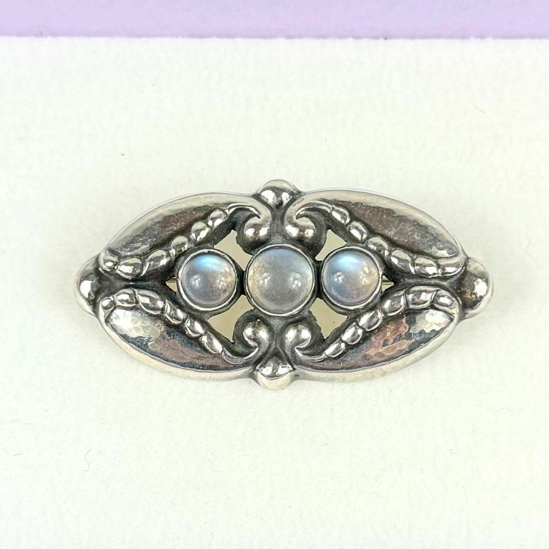 美品✨ジョージジェンセン ブローチ ムーンストーン 156 シルバー925