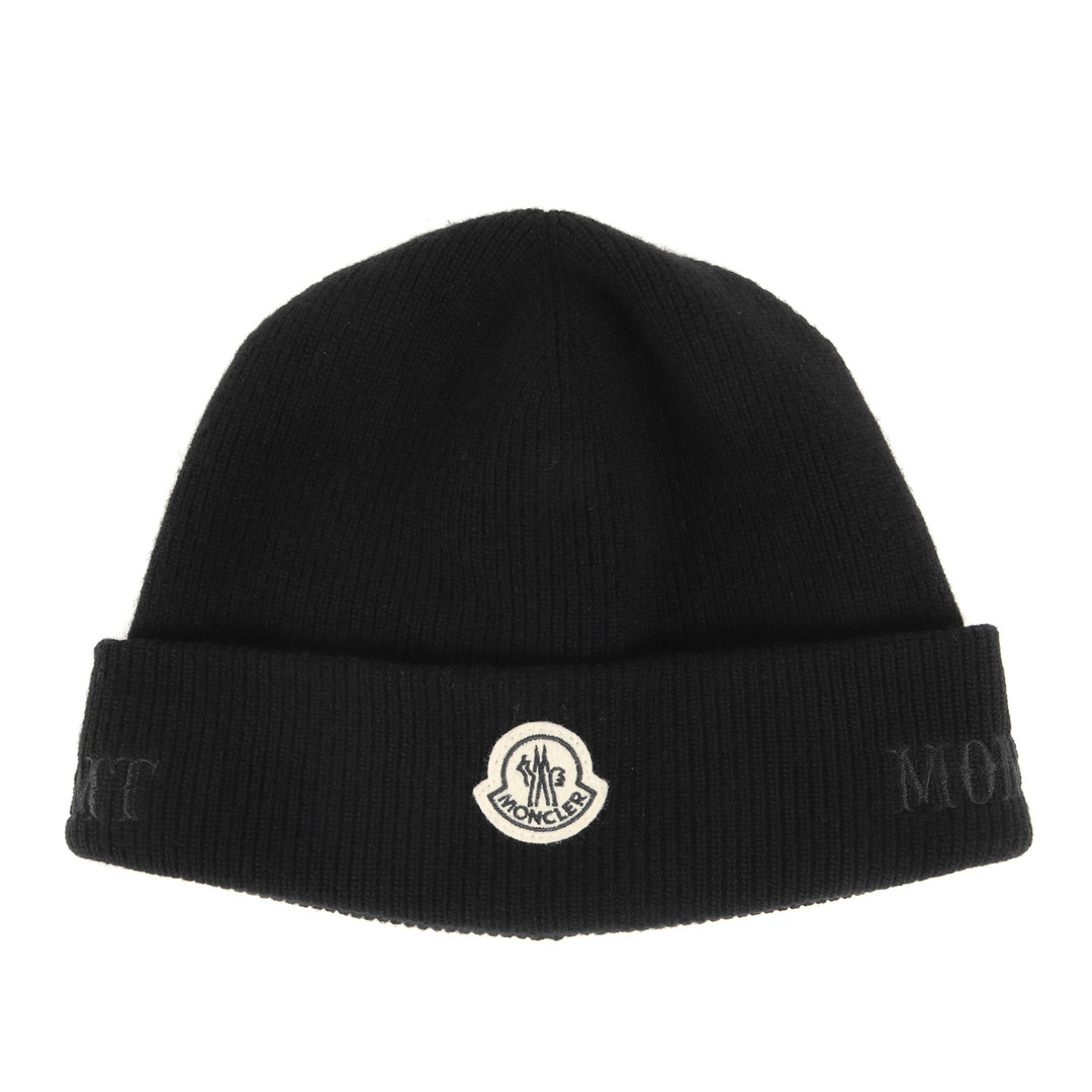 新品希少】モンクレールフラグメント ニット帽 ビーニー ブラック