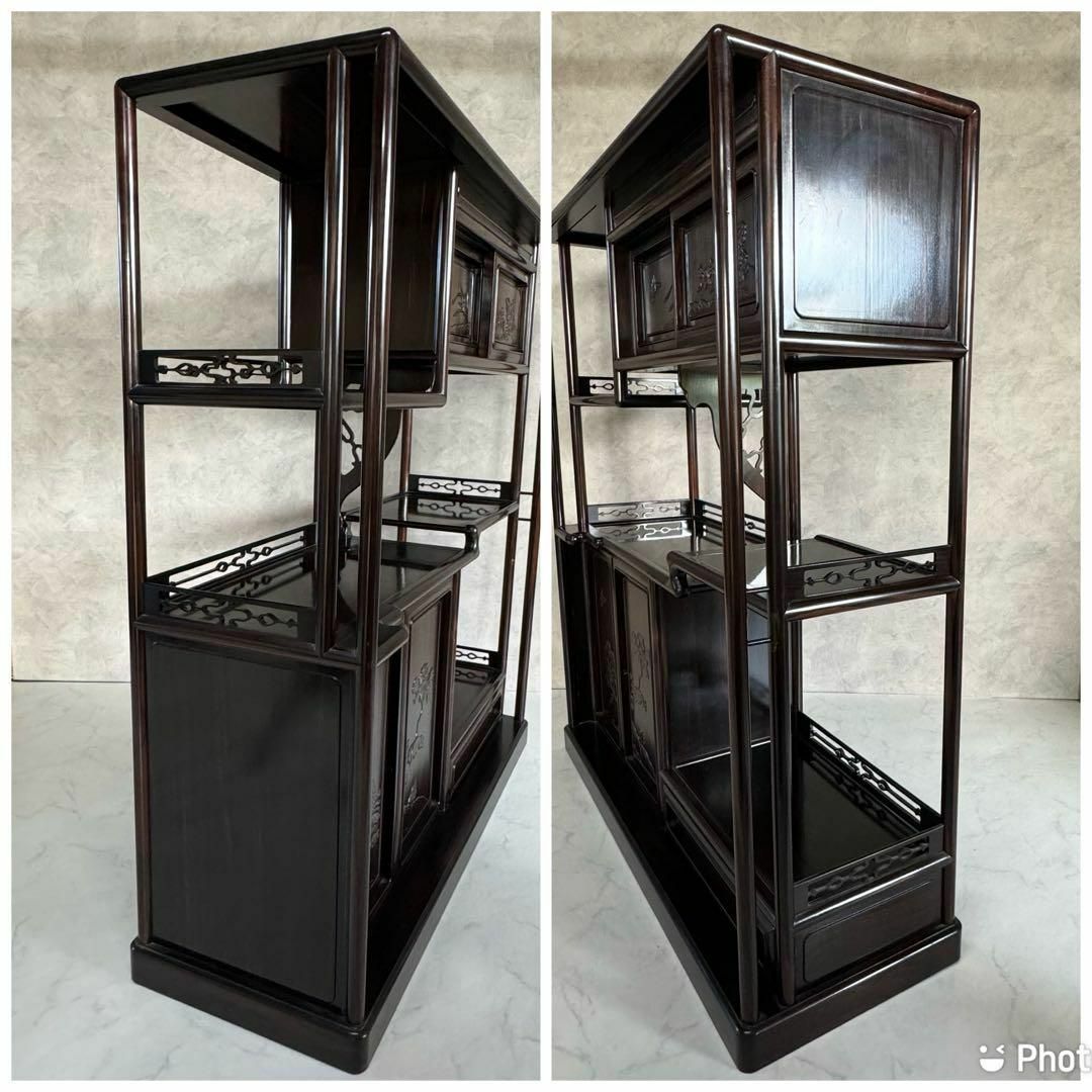 茶棚アンティーク家具唐木花梨紫檀収納棚中国家具骨董品古美術品