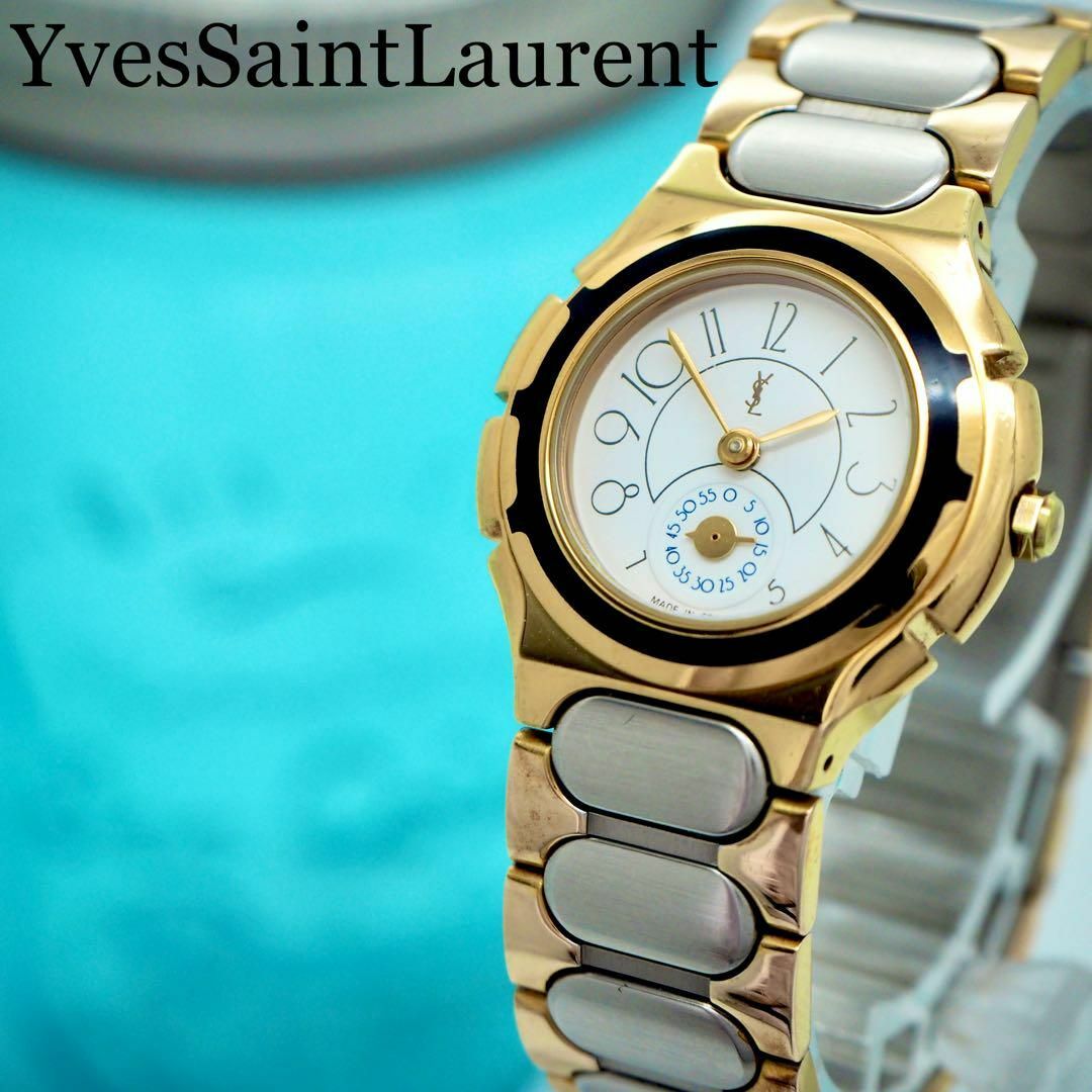 幻 YVES SAINT LAURENT フランス製 GP 腕時計 スモセコ 幻 正規品Yves