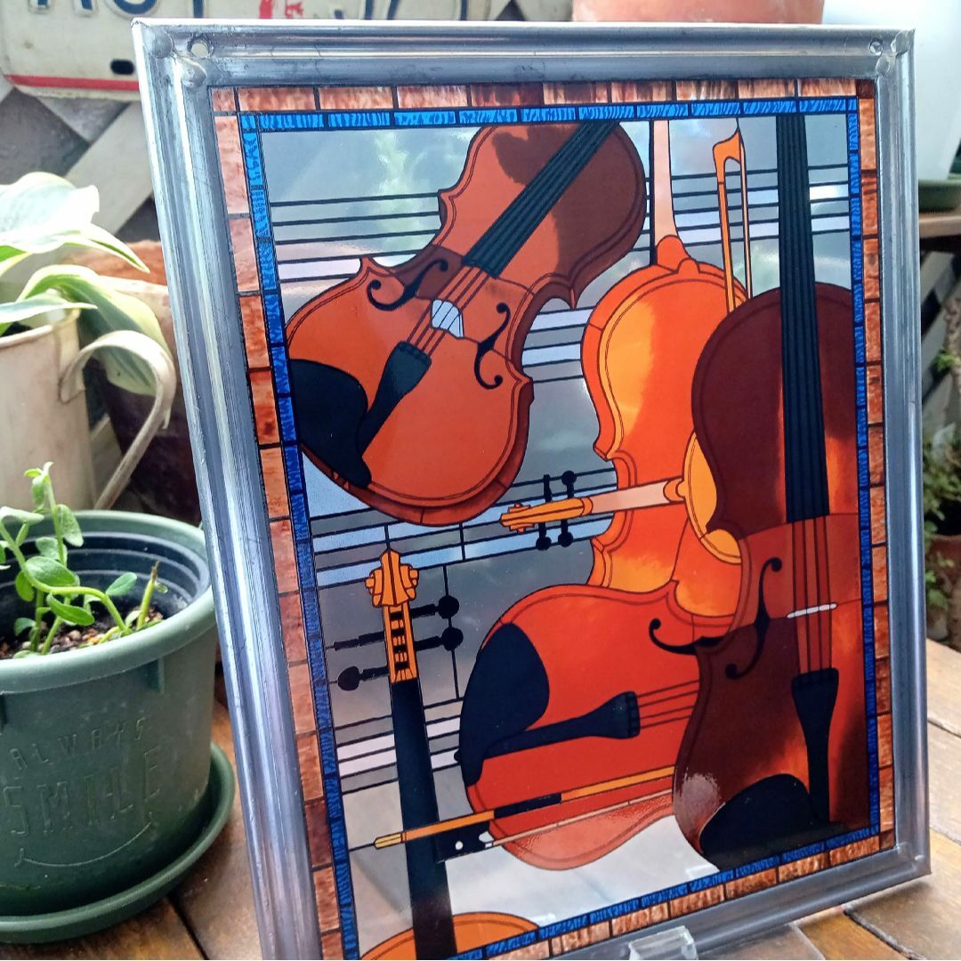 アメリカ ステンドグラス Violinヴァイオリン グラスマスターズ社