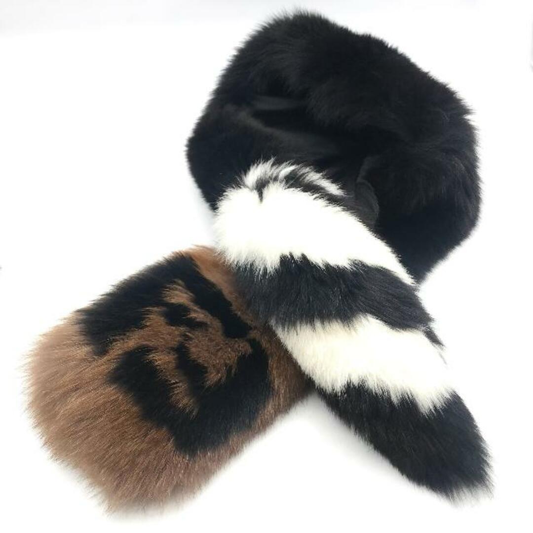 FENDI - 極美品 FENDI フェンディ FF ロゴ フォックス ファー マフラー