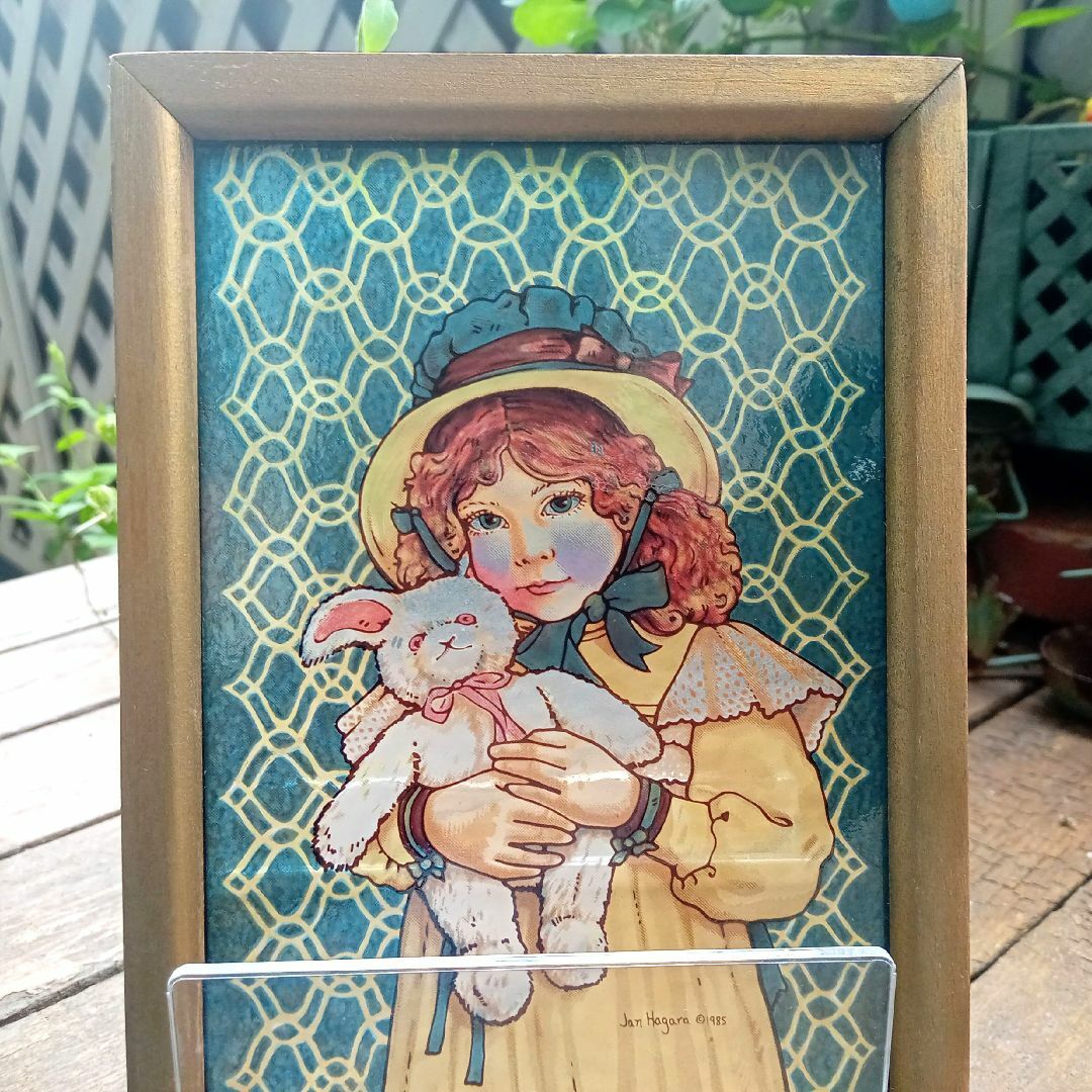 セール ジャン・ハガラ ステンドグラス 少女とお人形 レスリー グラス