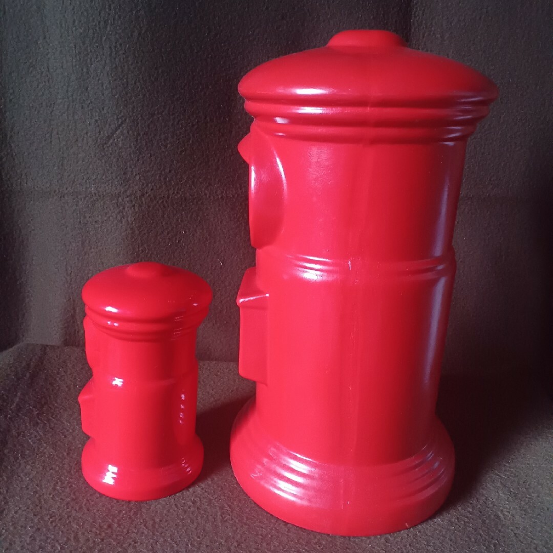 郵便ポスト 丸型貯金箱 小タイプ 大タイプ コレクション 2個セット