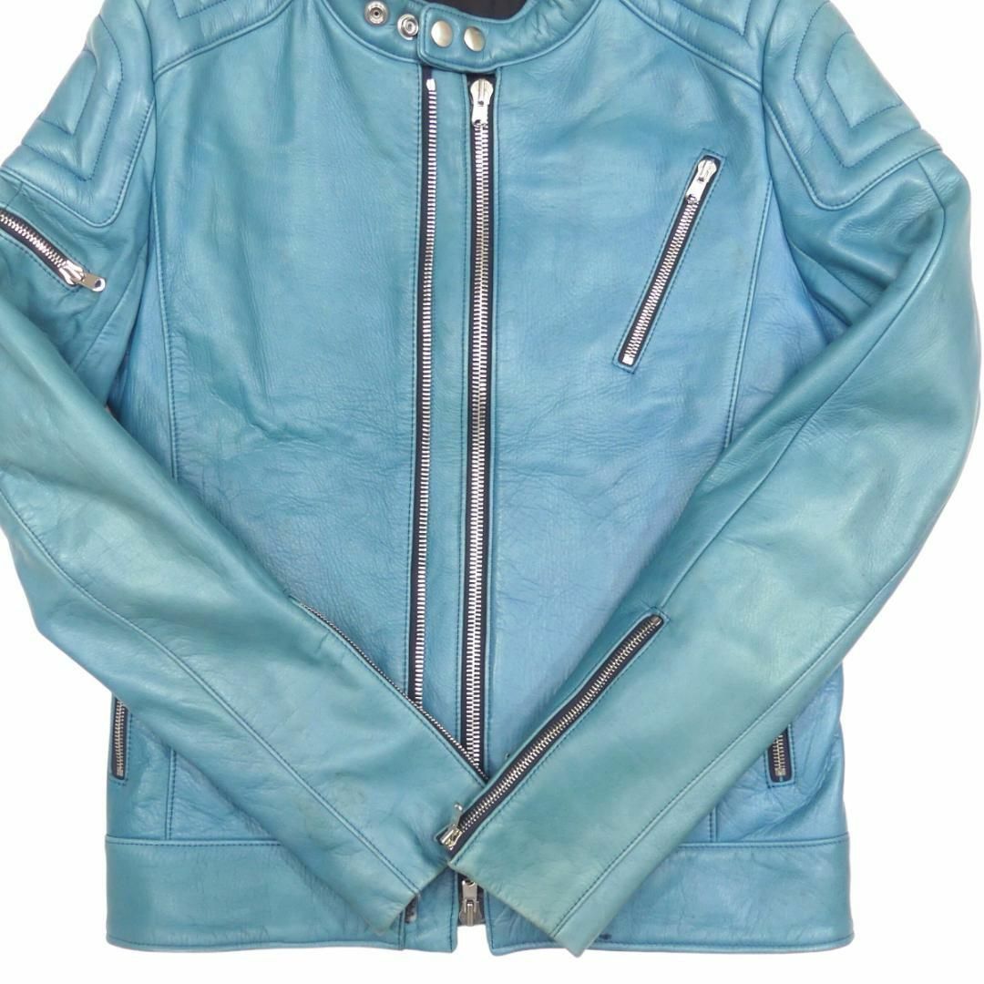 AKM - ライダースジャケット 本革 シングル メンズ レザージャケット