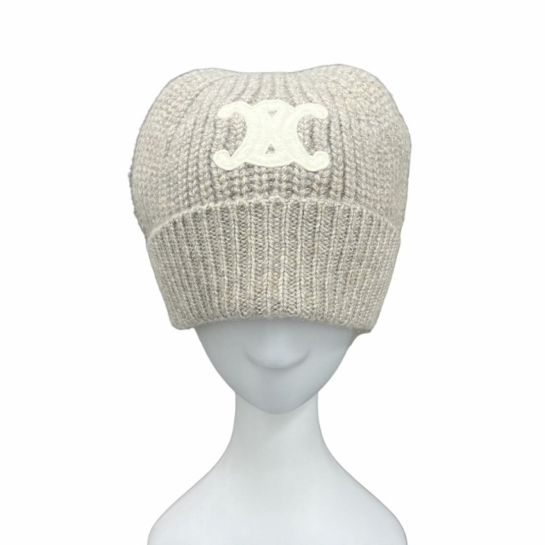 セリーヌ CELINE トリオンフ ニットキャップ ベージュ 2AA32384D