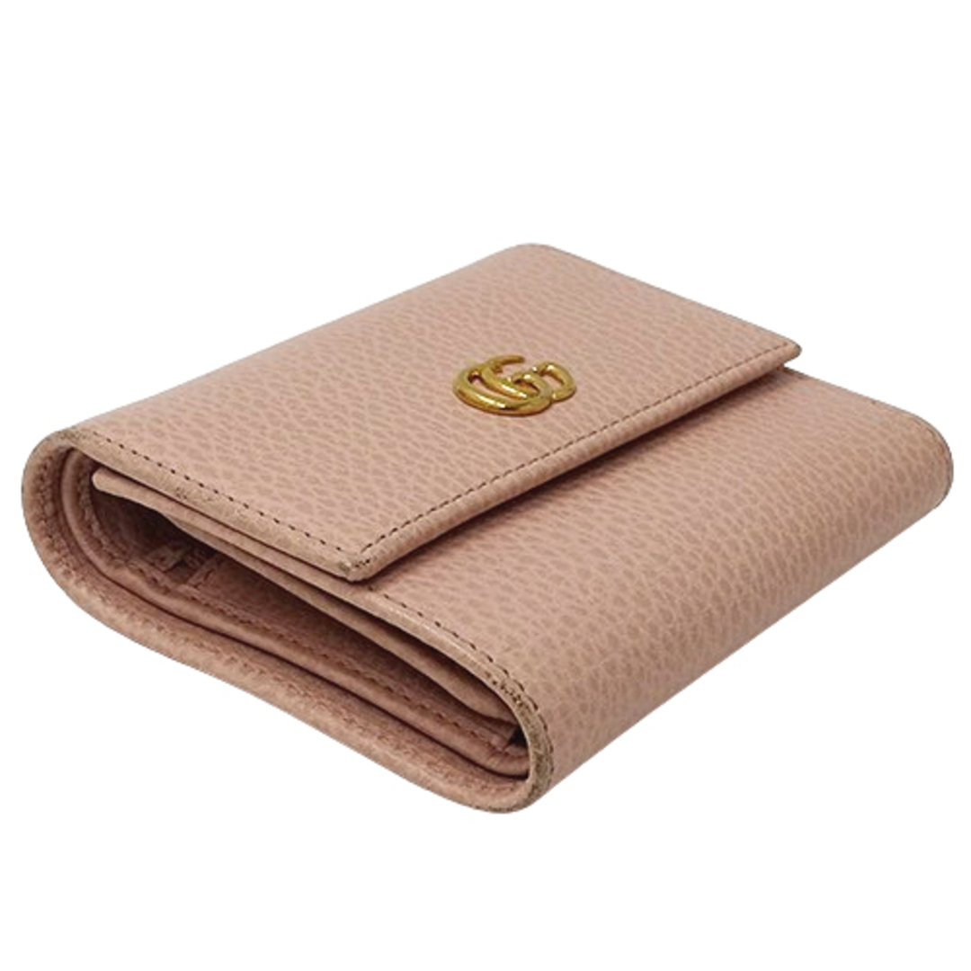 GUCCI 三つ折り財布 ピンク レザー コンパクトウォレット