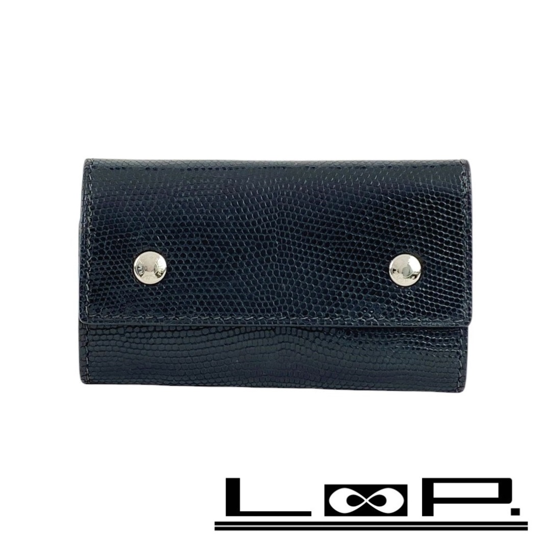 □美品□ エルメス セリエ エテュイクレ4 キーケース 4連 リザード 黒 F刻